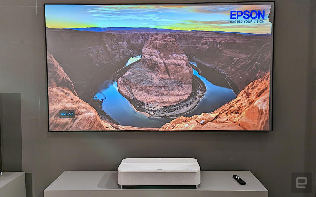 Load image into Gallery viewer, Epson EpiqVision® Ultra LS800 Ultra Short-Throw Laser Projector

