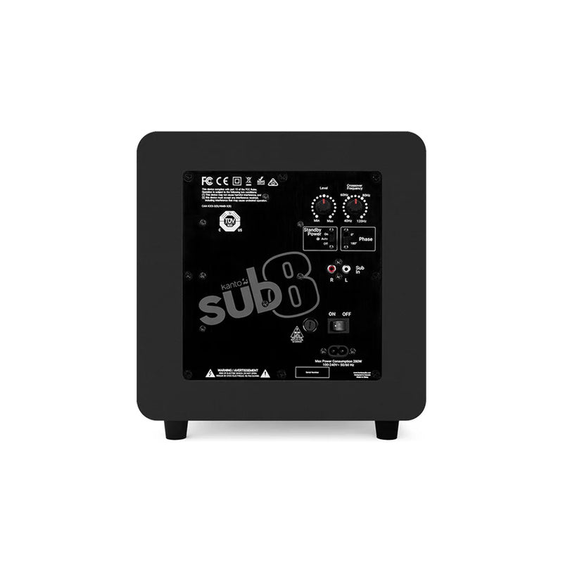 Load image into Gallery viewer, Kanto SUB8VMB 8&quot; Sealed Powered Subwoofer - Black

